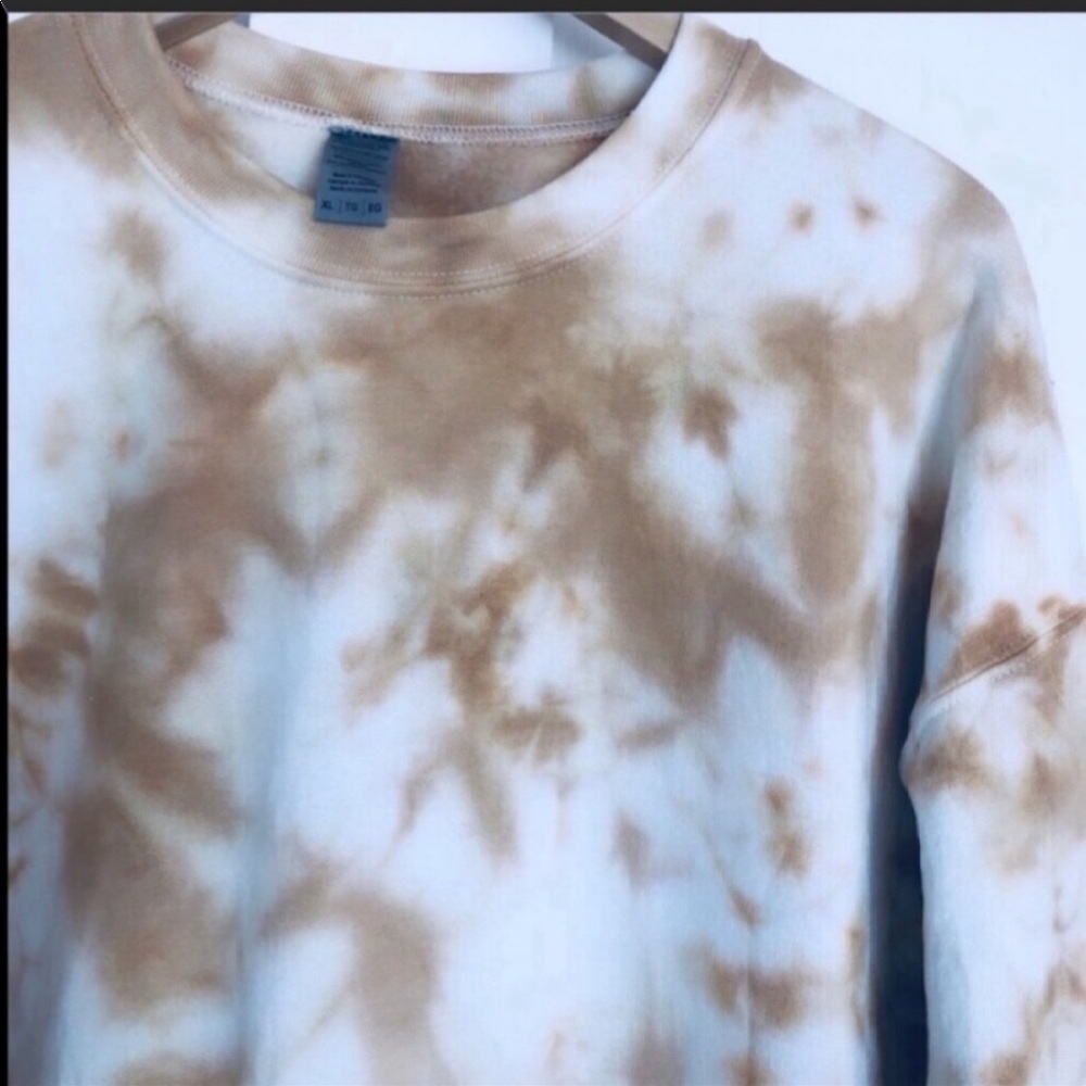 Tie Dye Golden Marble NEW Handmade Crewneck - Picture 3 of 9